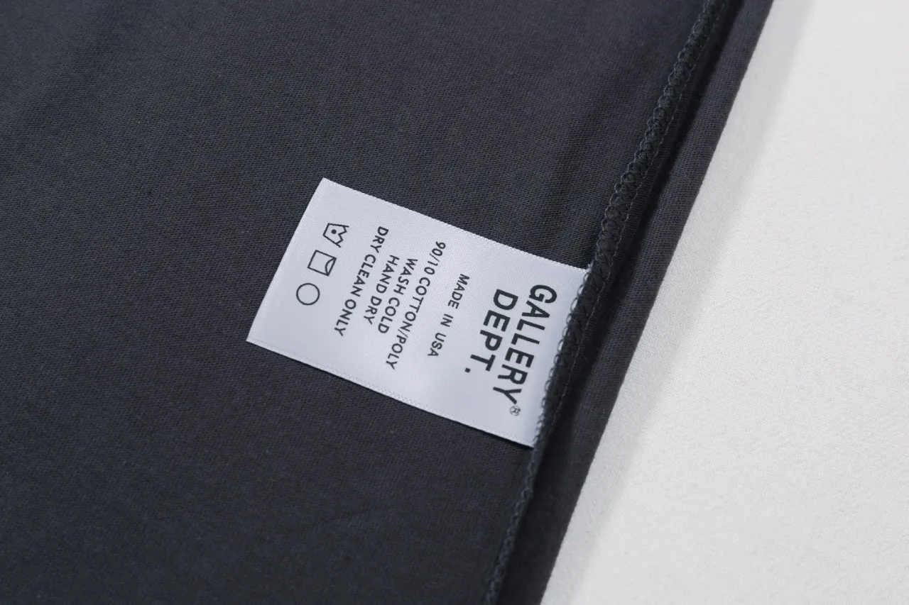 p90 (detail picture) 650#Gallery Dept New New Color Classic Basic Letter LOGO Basic Slogan Round Neck Short Sleeve T-shirt Pure Cotton Tee Gray Black Light Gray Pink Orange S～XL